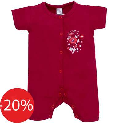 Боді для дівчинки, 56 см, кулір, бордовий з аплікацією