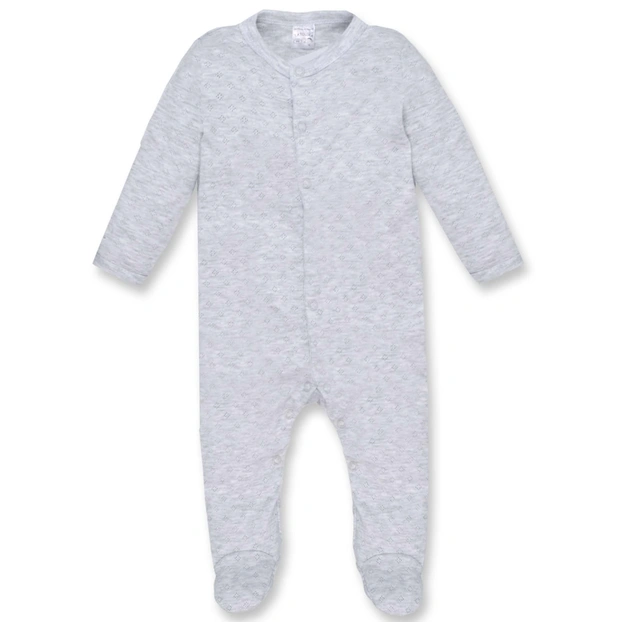 Детский комбинезон уни, р.62-74 см, ажур, серый меланж. фото Татошка