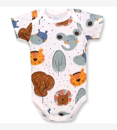 Боді уні, 68-92 см, рібана , біла з принтом фото на tatoshka.ua