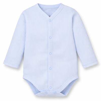 Полукомбинезон уни, 62-74 см, интерлок рапорот 100% хлопок, голубой