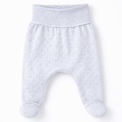 Ползунки на резинке уни, 50-62см, ажур, серый меланж