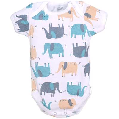 Боди уни, 68-92 см, рибана 100% хлопок, белый с принтом