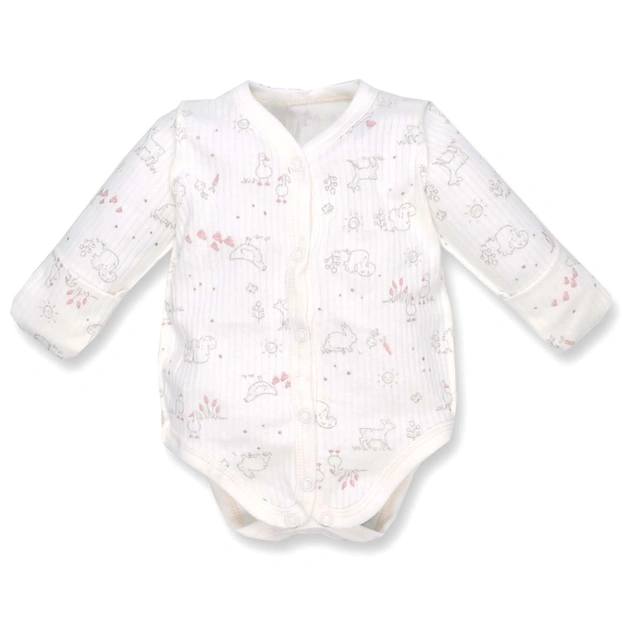 Напівкомбінезон уні, 62-68 см, інтерлок рапорот 100% бавовна,молочний з принтом фото Татошка