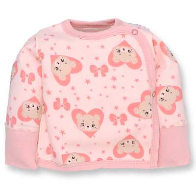 Льоля для дівчинки, 56-62 см, футер з начісом, рожева з принтом