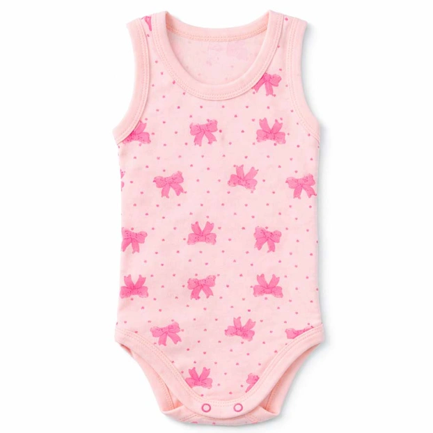 Боді уні, 68-92 см, рібана , рожевий з принтом фото Татошка