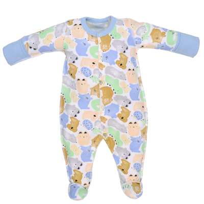 Дитячий комбінезон уні, р.50-56 см, футер, білий з принтом білий з принтом