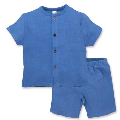 Комплект дитячий уні, р.104-110 см, муслін, синій