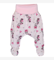 Повзунки на резинці для дівчинки, 56-68см, кулір, рожеві з принтом фото на tatoshka.ua