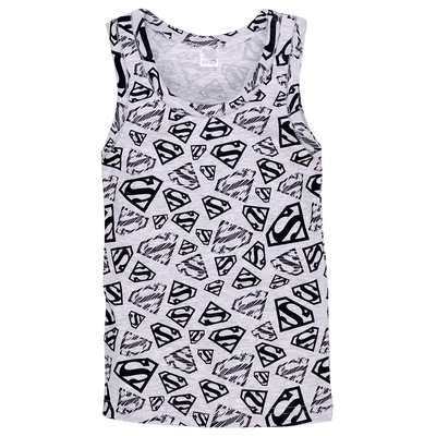 Дитяча майка для хлопчика, р.92-140 см, рібана, сірий меланж з принтом