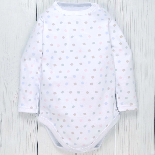 Боді для дівчинки, 80-92 см, інтерлок 100% бавовна, біла з принтом фото Татошка