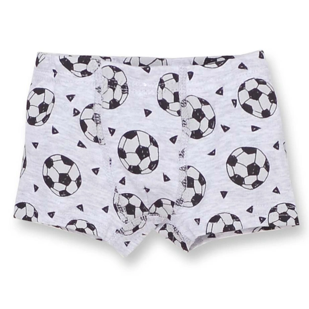 Дитячі труси-боксери для хлопчика, р. 92-164 см, рібана, сірий меланж з принтом фото Татошка