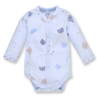 Напівкомбінезон уні, 62-68 см, інтерлок рапорот 100% бавовна,блакитний з принтом