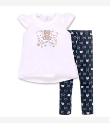 Комплект дитячий для дівчинки, р.116-128 см, кулір, білий з чорним фото на tatoshka.ua