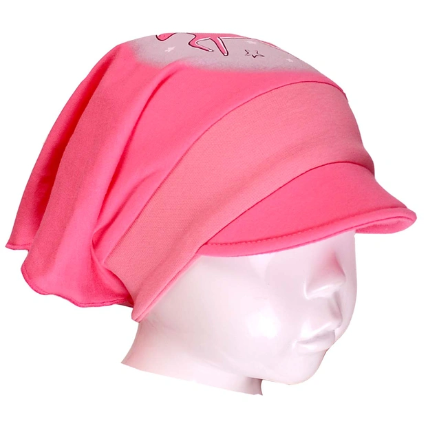 Детская шапочка, р 44-50 г, интерлок, розовый с аппликацией фото Татошка