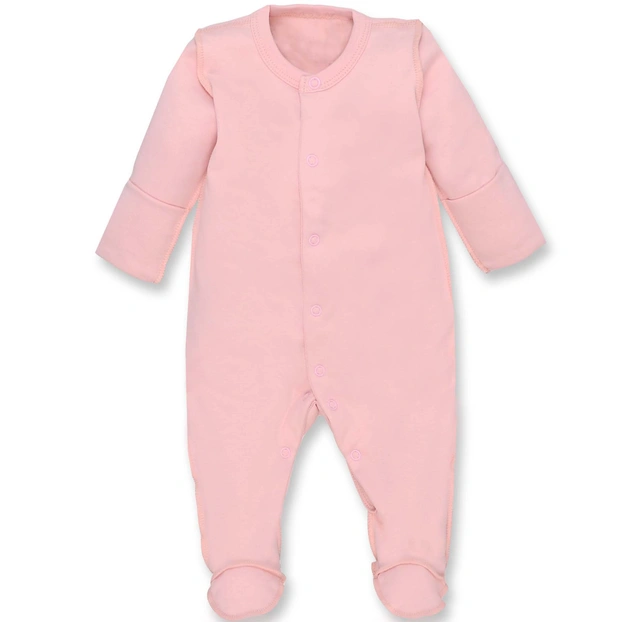 Детский комбинезон для девочки, р.46-56 см, интерлок, розовый фото Татошка