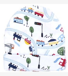 Детская шапочка, р 36-38 г, рибана, белый с принтом фото на tatoshka.ua