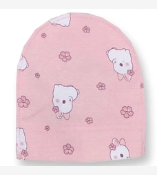 Дитяча шапочка, р.36-42 р, інтерлок, рожевий з принтом фото на tatoshka.ua