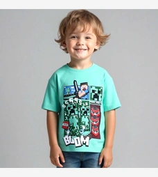 Футболка уні, р.104-140 см, кулір, зелена с аплікацією фото на tatoshka.ua