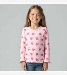 Дитячий джемпер для дівчинки, р.92-134 см, рубчик(кашкорсе), рожевий з принтом фото на tatoshka.ua