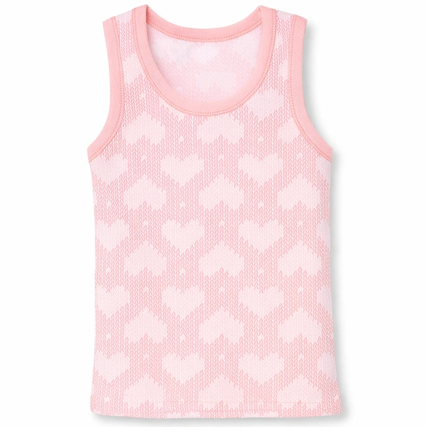 Дитяча майка для дівчинки, р.74-134 см, рібана, рожева з принтом фото Татошка