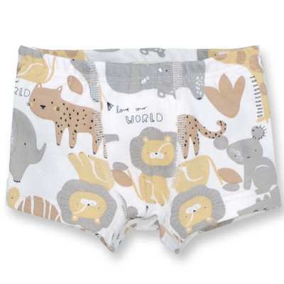 Трусы боксеры для мальчика, 92-110см, Рибана 100% хлопок, Белые с принтом