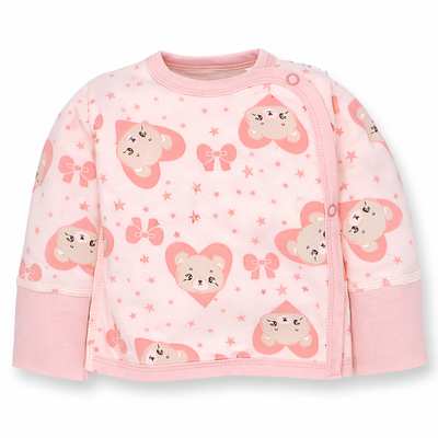 Льоля для дівчинки, 56-62 см, футер з начісом, рожева з принтом