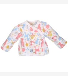 Распашонка для девочки, 50-62 см, интерлок 100% хлопок, молочный с принтом фото на tatoshka.ua