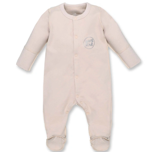 Дитячий комбінезон  уні, р.56 см, футер, бежевий фото Татошка