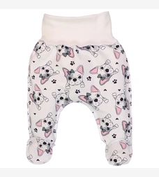 Повзунки на резинці для дівчинки, 50-68см, футер, молочні з принтом фото на tatoshka.ua