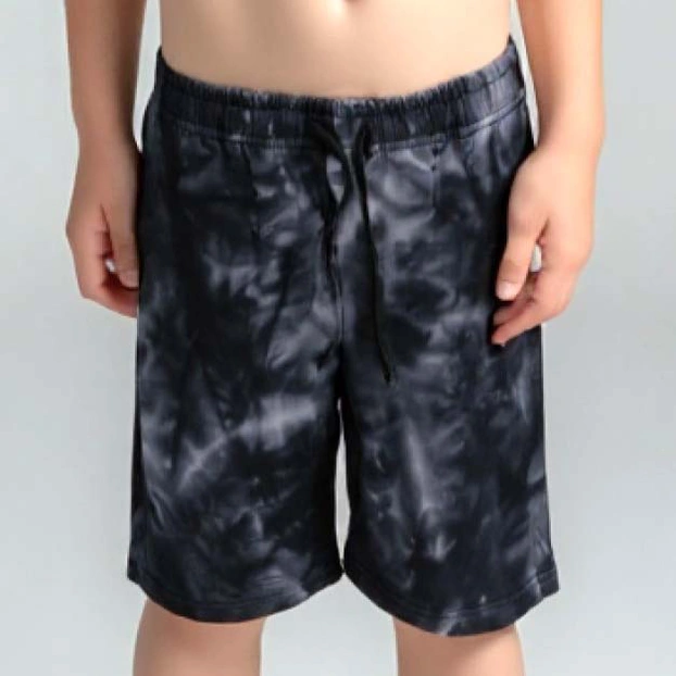 Шорти для хлопчика, 98-134см, футер петельний без підчосу, чорний з принтом фото Татошка