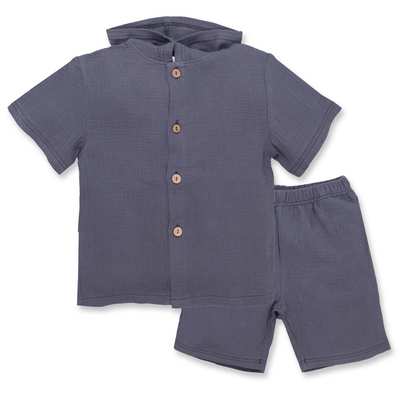 Комплект дитячий уні, р.116-134 см, муслін, сірий