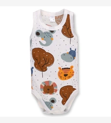 Боді-майка уні, 68-86см, рібана 100% бавовна, білий з принтом фото на tatoshka.ua