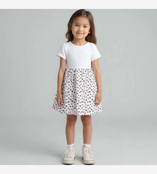 Дитяча сукня, р.110-134 см, муслін, біла з принтом фото на tatoshka.ua