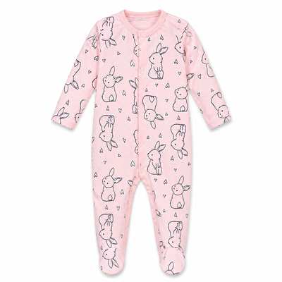 Дитячий комбінезон для дівчинки, р.62-86 см, інтерлок, рожевий з принтом