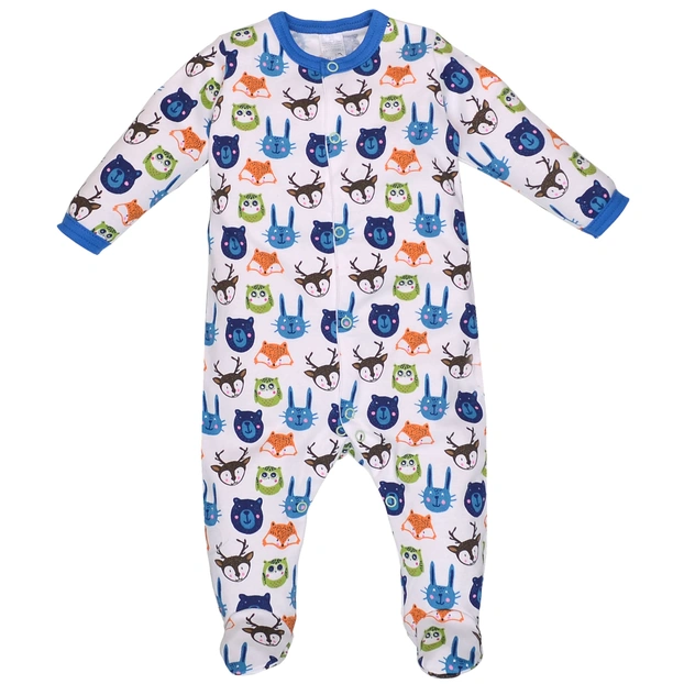 Детский комбинезон уни, р.62-86 см, интерлок, белый с принтом. фото Татошка