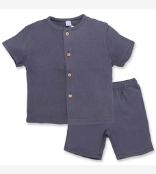 Комплект дитячий уні, р.104-110 см, муслін, сірий фото на tatoshka.ua