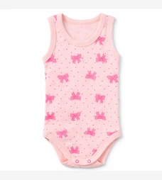 Боді уні, 68-92 см, рібана , рожевий з принтом фото на tatoshka.ua