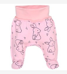 Ползунки на резинке для девочки, 50-74см, интерлок, розовые с принтом. фото на tatoshka.ua