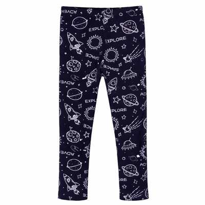 Лосини дитячі для дівчинки , р.92-164 см, кулір з еластаном, сині з принтом