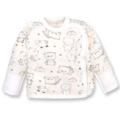 Льоля уні, 56-62 см, футер з начісом, молочна з принтом