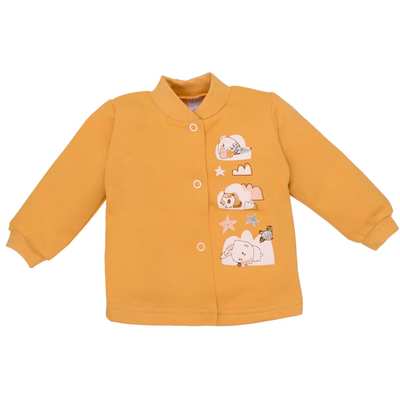 Дитяча кофточка уні, р.62-80 см, футер, жовта з аплікацією