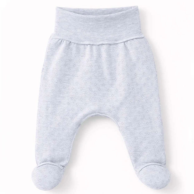 Повзунки на резинці уні, 50-62см, ажур, сірий меланж фото Татошка