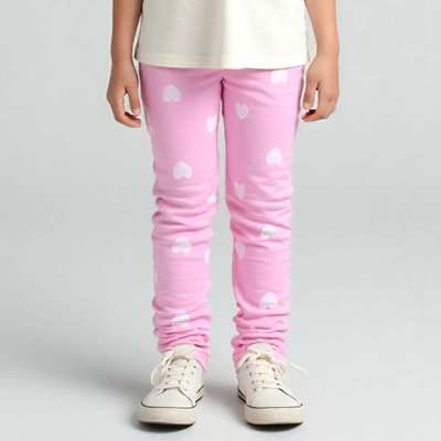 Дитячі лосини , р.104-164 см, кулір з еластаном, рожевий з принтом