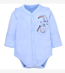 Боди для мальчика, 50-56 см, интерлок, голубой с аппликацией фото на tatoshka.ua