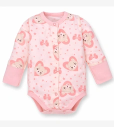 Боді для дівчинки, 56см, Футер 100% бавовна, рожева с принтом фото на tatoshka.ua