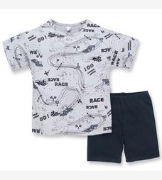 Комплект дитячий для хлопчика, р.116-152 см, кулір, сірий з чорним фото на tatoshka.ua