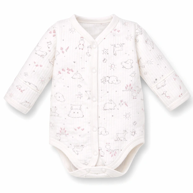 Напівкомбінезон уні, 62-68 см, інтерлок рапорот 100% бавовна,молочний з принтом фото Татошка