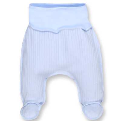 Повзунки на резинці уні, 50-62см, інтерлок рапорт, блакитний