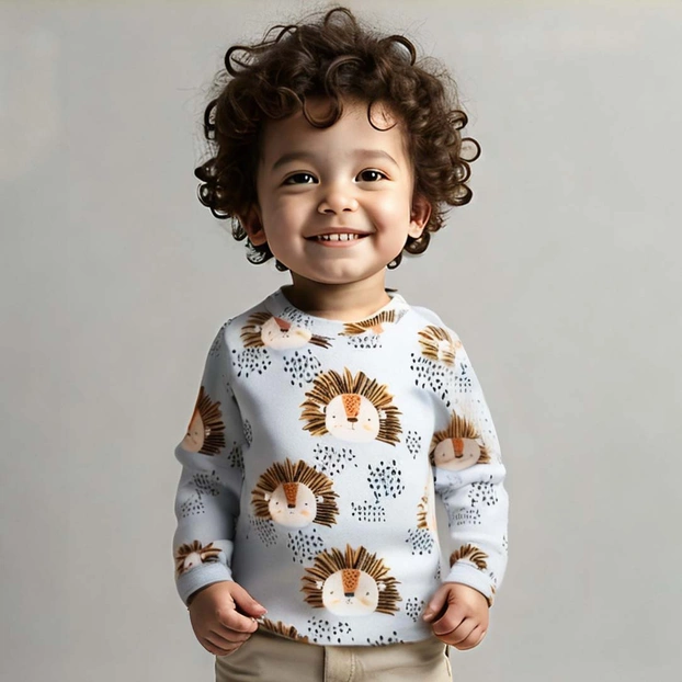 Дитяча кофточка уні, р.74-116 см, рібана, голуба з принтом фото Татошка