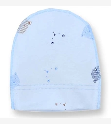 Дитяча шапочка, р.36-42 р, інтерлок рапорт, блакитна з принтом фото на tatoshka.ua